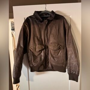 Adventure Bound Leather A2 Jacket Vintage 90s Flight Bomber m Tall Men’s Aviator